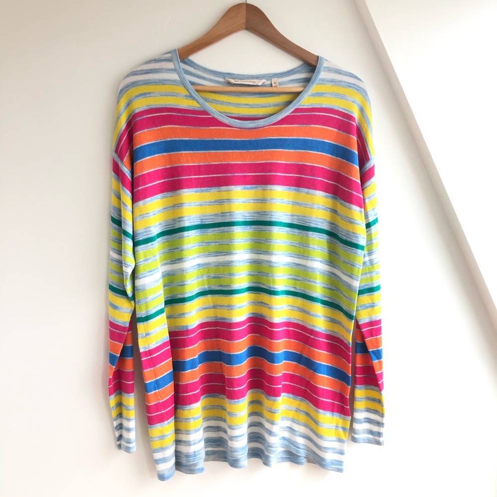 Soft Surroundings Oasis Stripe Long Sleeve Sweater Size XL
